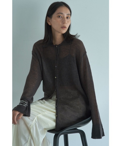 FORME 東原亜希 SHEER POLO KNIT シアーポロニット ピンク 【直営