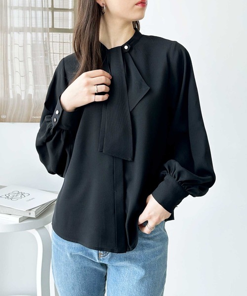 「GeeRA」 長袖ブラウス LARGE ベージュ レディース_画像2