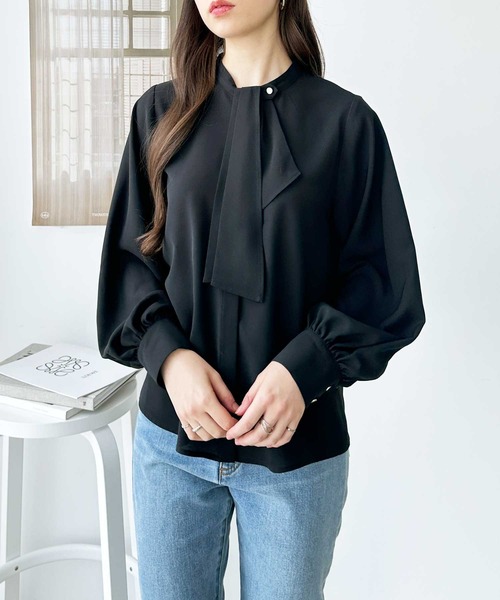 「GeeRA」 長袖ブラウス LARGE ベージュ レディース_画像3