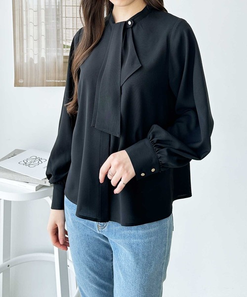 「GeeRA」 長袖ブラウス LARGE ベージュ レディース_画像4