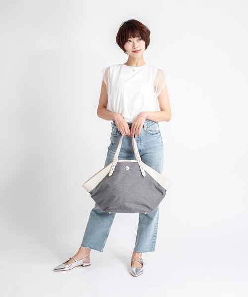 トートバッグ 「SAN HIDEAKI MIHARA」バスケットトートバッグ　Ｌサイズ　肩掛け　A4サイズ収納可能 レディースの画像