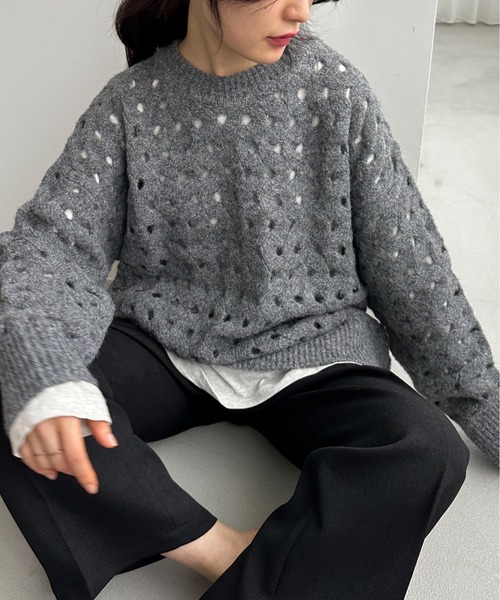 「feepur」 長袖ニット MEDIUM オフホワイト レディース_画像7