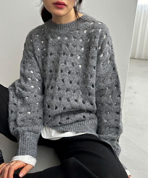 「feepur」 長袖ニット MEDIUM オフホワイト レディース_画像8