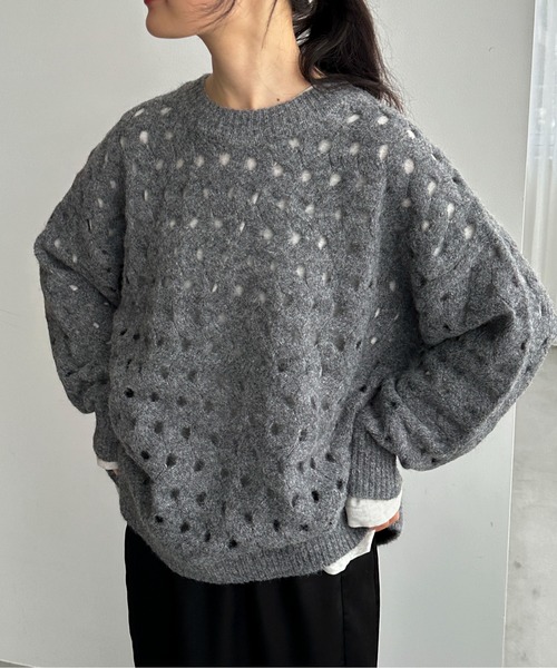 「feepur」 長袖ニット MEDIUM オフホワイト レディース_画像9