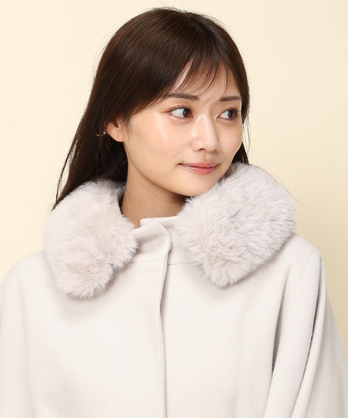 MISCH MASCH（ミッシュマッシュ） ポンチョコート フリ- グレイッシュ