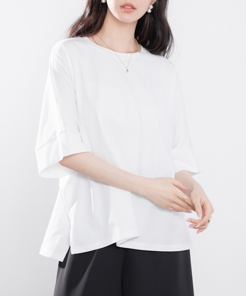 「SAISON DE PAPILLON」 半袖カットソー フリー ベージュ レディース_画像4