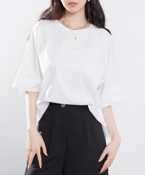 「SAISON DE PAPILLON」 半袖カットソー フリー ベージュ レディース_画像8