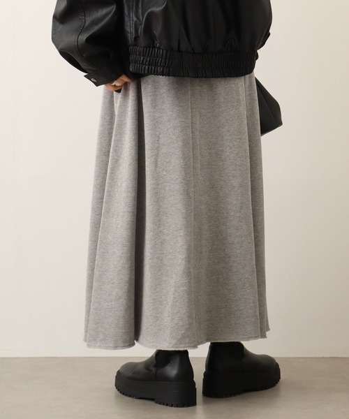 「atONE」 フレアスカート M～Ｌ ライトカーキ レディース_画像3