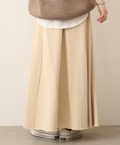 「atONE」 フレアスカート M～Ｌ ライトカーキ レディース_画像9