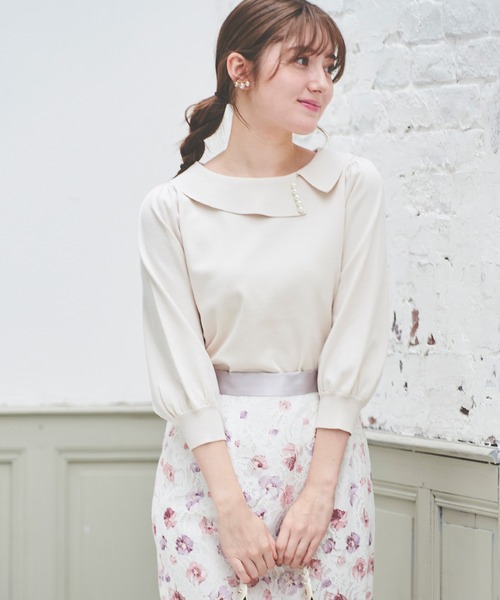 「LAISSE PASSE」 半袖ニット MEDIUM ライラック レディース_画像2