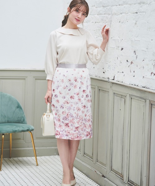 「LAISSE PASSE」 半袖ニット MEDIUM ライラック レディース_画像4