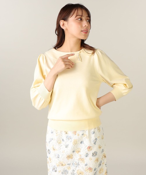 「LAISSE PASSE」 半袖ニット MEDIUM ライラック レディース_画像7