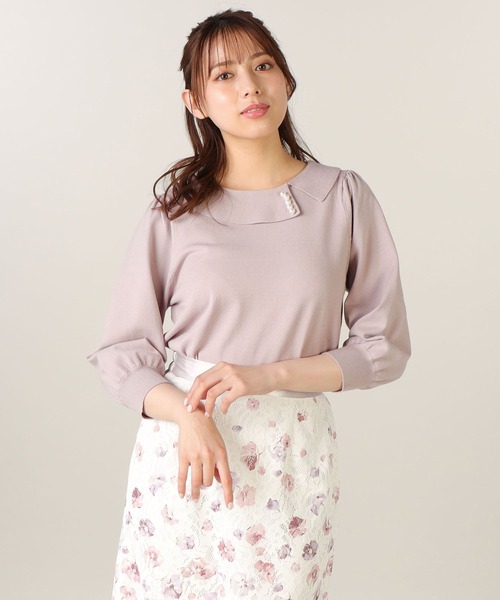 「LAISSE PASSE」 半袖ニット MEDIUM ライラック レディース_画像8