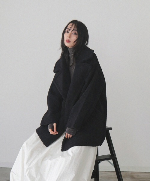 「LIAN」 ピーコート FREE ブラック レディース_画像2