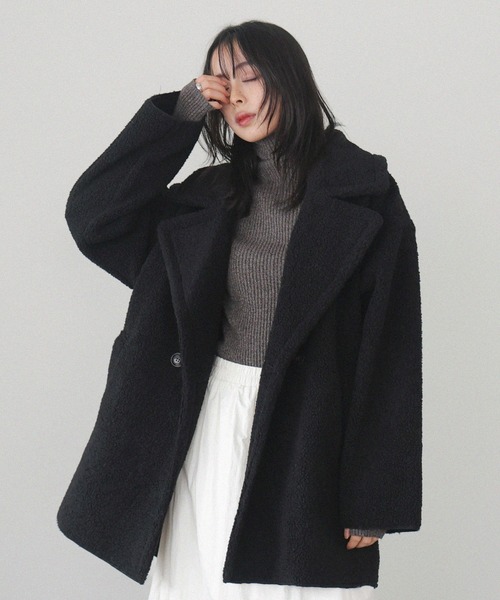 「LIAN」 ピーコート FREE ブラック レディース_画像3