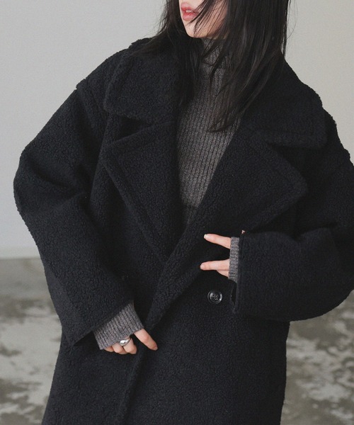 「LIAN」 ピーコート FREE ブラック レディース_画像4