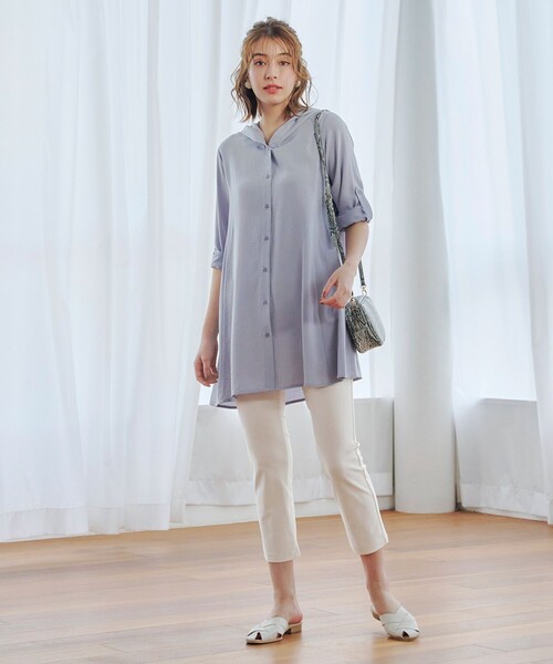 「Tiaclasse」 長袖チュニック L オフホワイト レディース_画像2