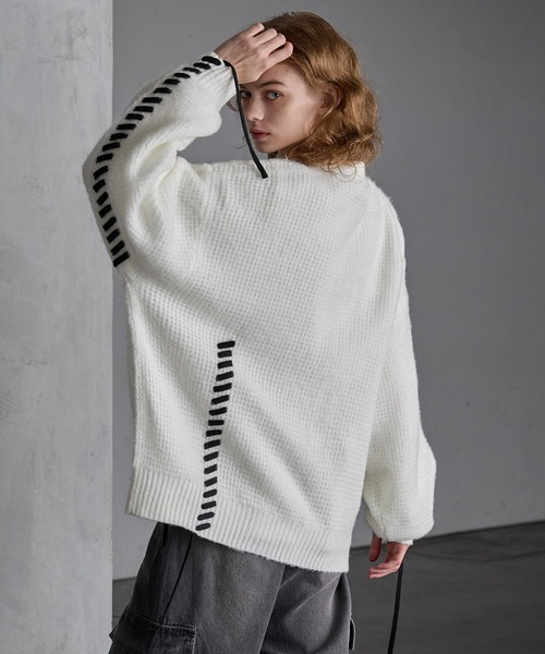 「SERACE」 ニットカーディガン L ブラック メンズ_画像5