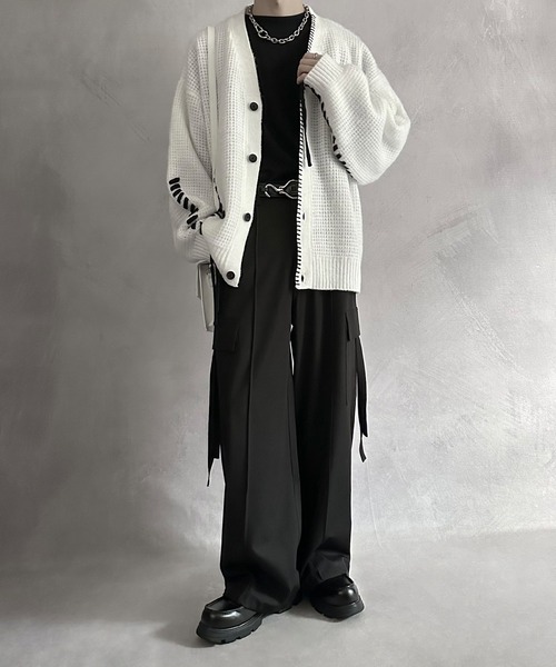 「SERACE」 ニットカーディガン L ブラック メンズ_画像9