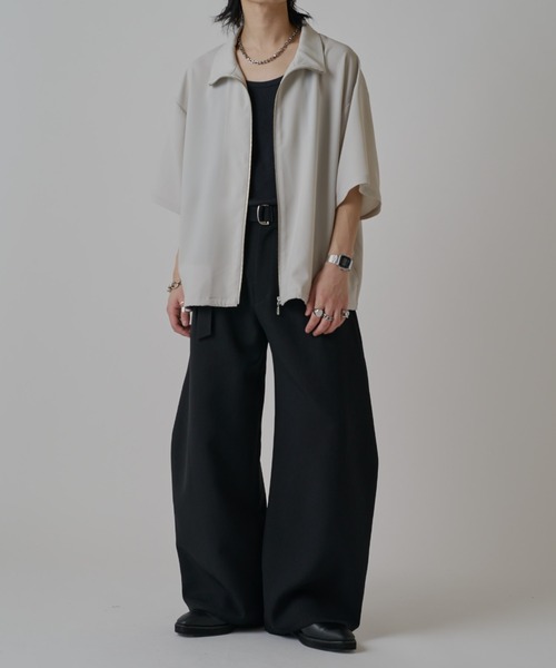 Lui's（ルイス） シャツ 半袖 ショートスリーブオーバーZIPシャツ