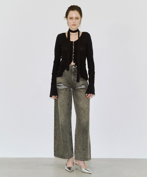 JOSE MOON（ジョゼムーン） tシャツ SPLIT GATHERS CHOKER TOPS