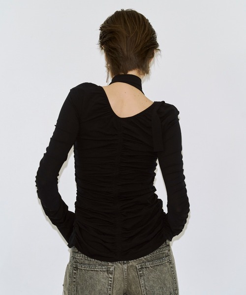 JOSE MOON（ジョゼムーン） tシャツ SPLIT GATHERS CHOKER TOPS
