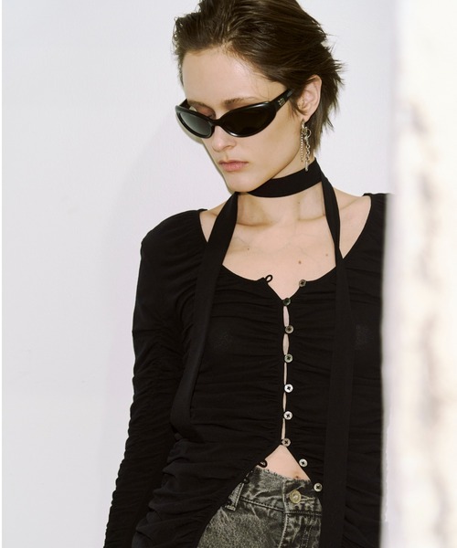 JOSE MOON（ジョゼムーン） tシャツ SPLIT GATHERS CHOKER TOPS