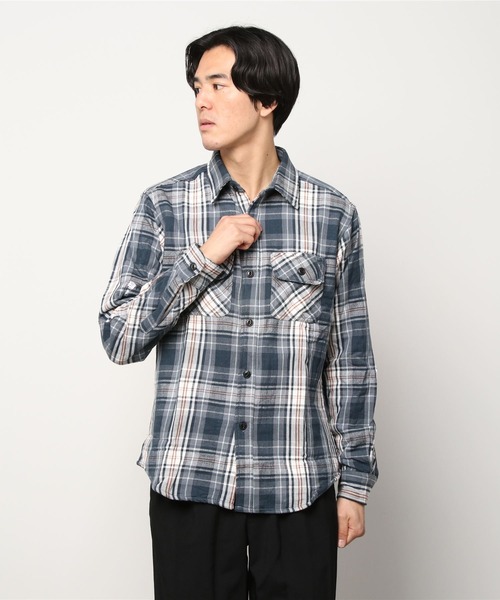 「WESTSEA」 「ALCARZA」長袖シャツ L サンドベージュ メンズ_画像7