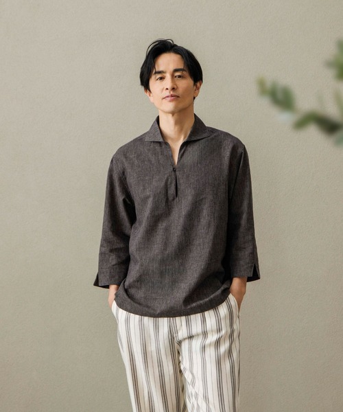 TAKA-Q（タカキュー） 七分袖 シャツ シャツ メンズ 7分袖 スキッパー