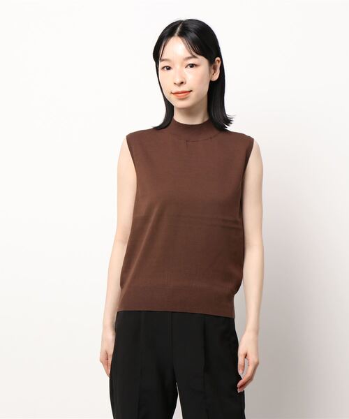「allureville」 ノースリーブニット 2 ブラウン レディース_画像4