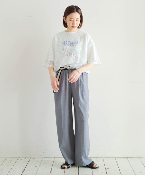 「NOMBRE IMPAIR」 半袖カットソー FREE ホワイト レディース_画像6