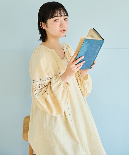 「Crisp」 長袖ワンピース FREE アイボリー レディース_画像7