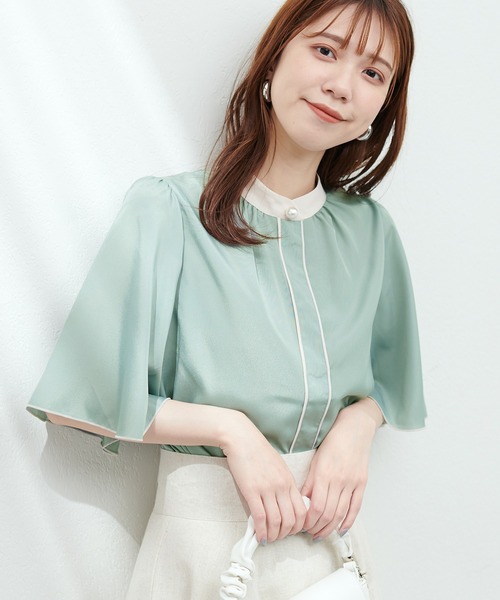 「natural couture」 半袖ブラウス FREE ベージュ レディース_画像9