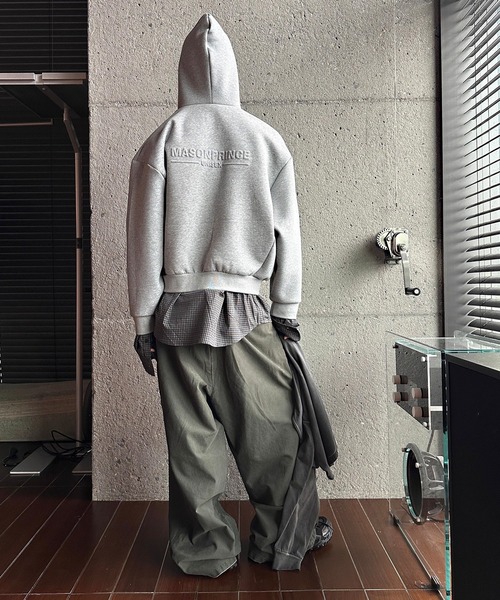 「MASONPRINCE」 ジップアップパーカー L ブラック メンズ_画像3