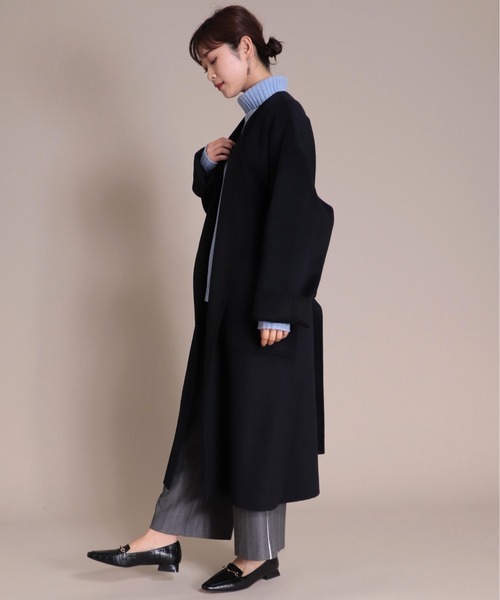 限定価格セール ジャケット ノーカラージャケット ノーカラー ウールリバーコート ベルト付き Zozotown Paypayモール店 通販 Paypayモール 最も優遇 Www Doctor Plan Com
