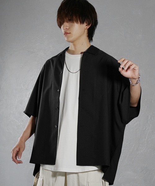 Supreme / 半袖シャツ/M/ポリエステル/BLK/無地 MinoriTY（マイノリティ） シャツ 「MinoriTY」落ち感ドルマンスリーブ