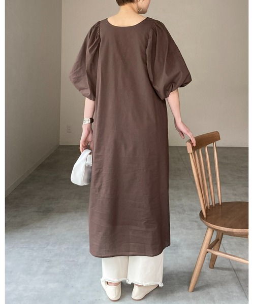 ロング ドレスワンピース ボリューム袖 r-3894 She's Closet ワンピース ボリューム袖バルーンスリーブ半袖