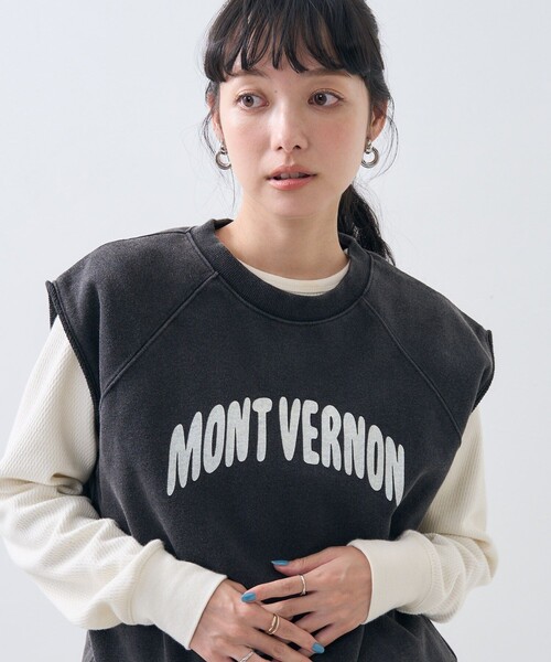 icecream グレー スウェットベスト FREAK'S STORE ベスト ジレ ヴィンテージ ロゴ スウェット