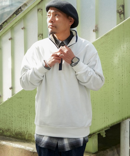 NO NEED（ノーニード） トレーナー スウェット スウェットハーフジップ