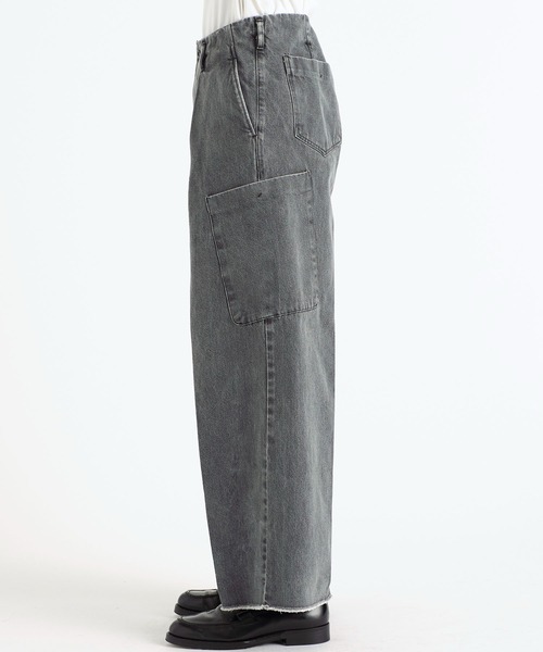 ワイドパンツ ジーンズ 「saby/サバイ」TUCK BAGGY CARGO PANTS メンズ 