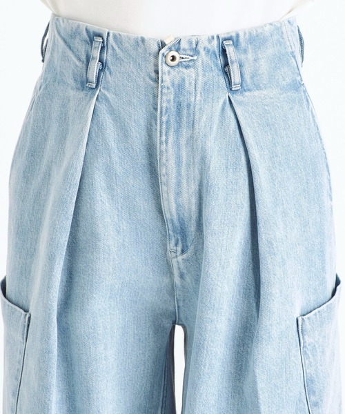 ワイドパンツ ジーンズ 「saby/サバイ」TUCK BAGGY CARGO PANTS メンズ