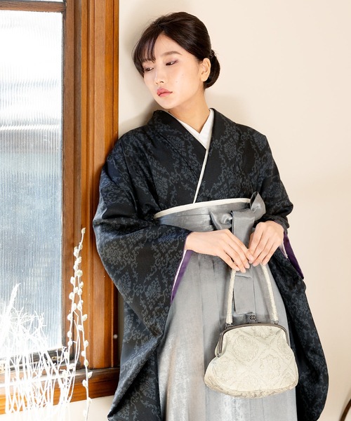 KIMONOMACHI ハンドバッグ ジャガード織り がま口バッグ KIMONOMACHI ハンドバッグ ジャガード織り がま口バッグ