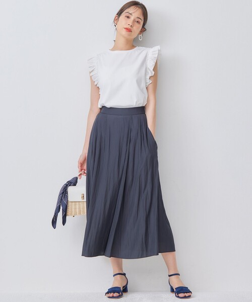 組曲（KUMIKYOKU） スカート 「WEB限定」ギャザーライトデシン