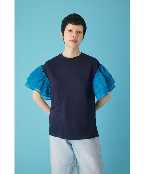 tシャツ Frill sleeve tops　　フリルスリーブトップス レディース
