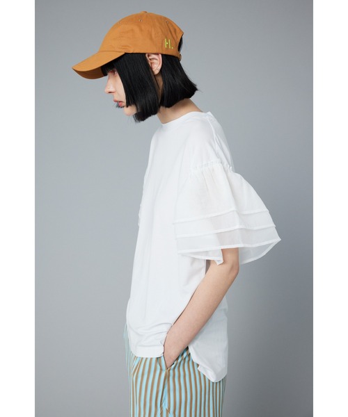 HeRIN.CYE tシャツ Frill sleeve tops フリルスリーブトップス