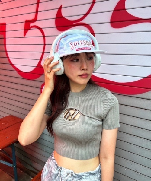 tシャツ ipugo/イプゴ ロゴミニ丈 半袖ニット レディース ipugo tシャツ ipugo/イプゴ ロゴミニ丈 半袖ニット レディース