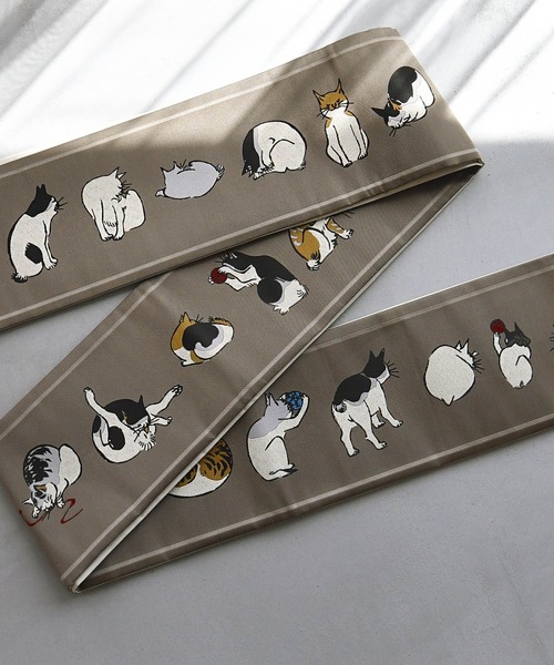 utatane 着物 着物・帯セット ニコアンティーク 三毛猫 日本製