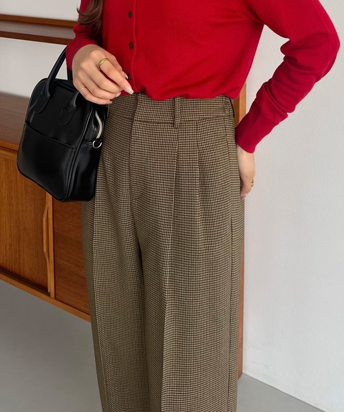 callautia（カラウティア） スラックス パンツ チェックワイド