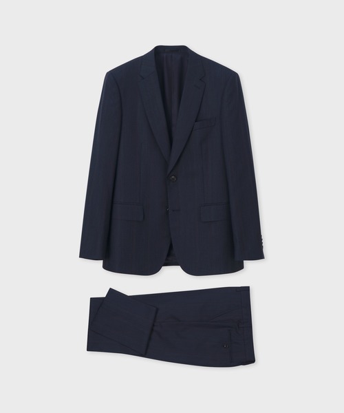 PaulSmithセットアップ シングル 2ボタン ストライプブラック