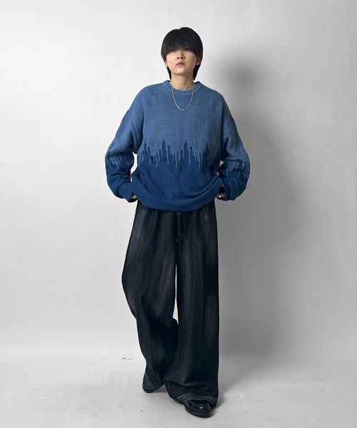 Confirm セーター ニット AW 2トーンディップ柄 ルーズ
